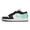 Jordan Air Jordan 1 Puppy Fragment Slip Resistant Abrasion Resistant Low Top Vintage Basketball Shoes Men's Black Green 553558-131(Team85-)