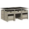 VidaXL 11pcs Garden Dining Set with Grey Cushions Poly Rattan 3277918