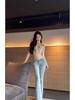 Damen Hellfarbige Hüftjeans mit Stretch und leicht ausgestelltem Bein für Frühling und Herbst
