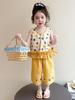 Girls' Colorful Polka Dot Vest & Star Pants Set - 2026 Summer Casual Outfit