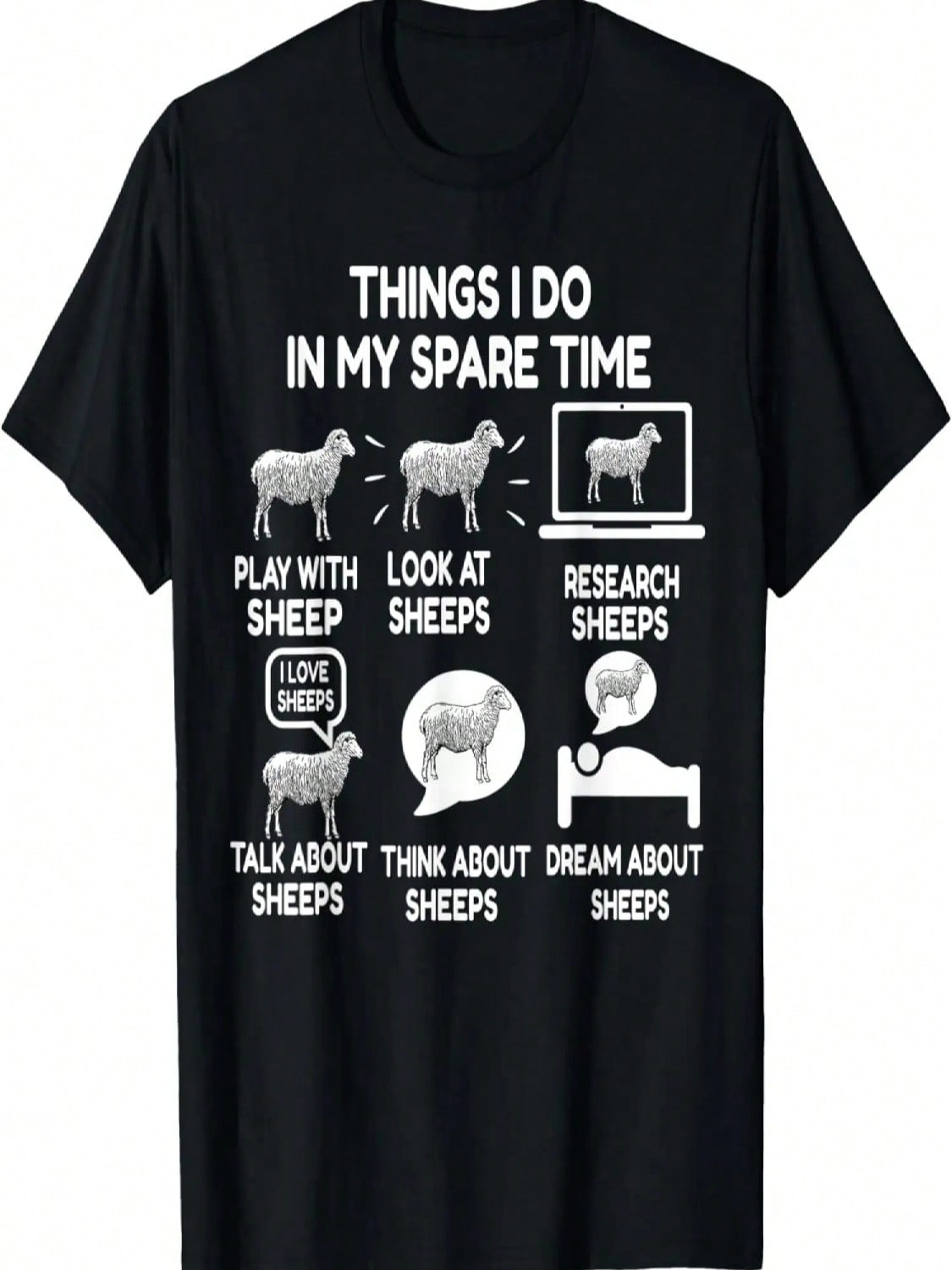 Things I Do In My Spare Time Play With Sheep Funny Gift T-Shirt S разноцветный