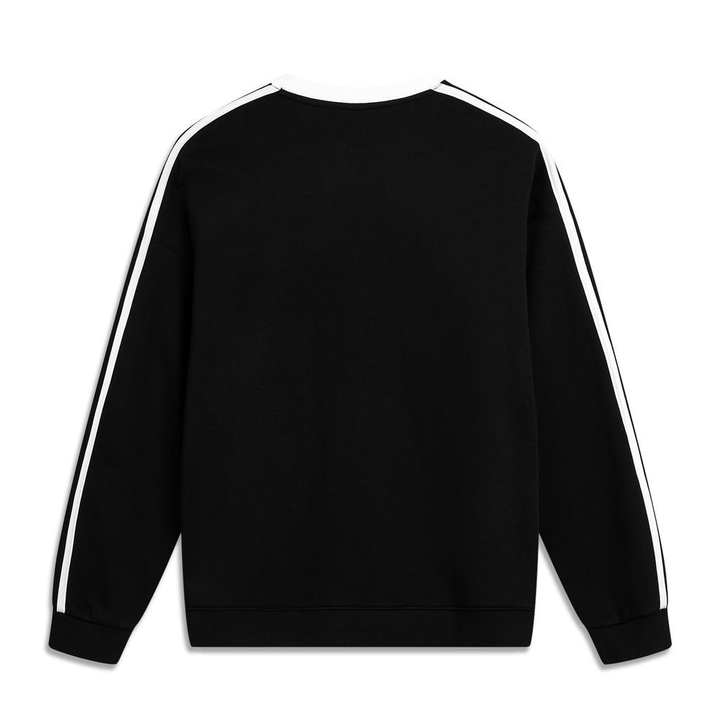 Li-Ning Comfortable Simple Letter Versatile Round Neck Fleece Loose Casual Warm Sweatshirt Unisex sweatshirt Black AWDVC87-2