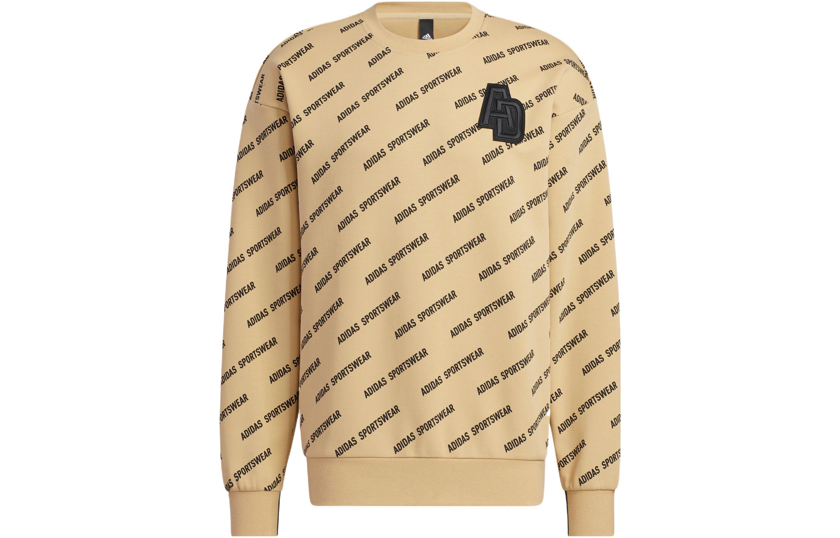 Adidas Sweatshirts Men s Khaki Crew Neck Moderate Regular IB2742 M