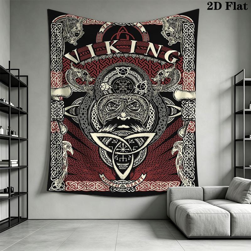 Vintage Viking emblem print Pattern Home Decor Tapestry, Wall Hanging, Decorative RV Wall Cloth.XGT0914055