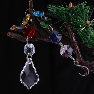 Colorful Octagonal Stone Tree Of Life Crystal Glass Pendant DIY Crystal Pendant Decoration Outdoor Light And Sun Catcher Crafts