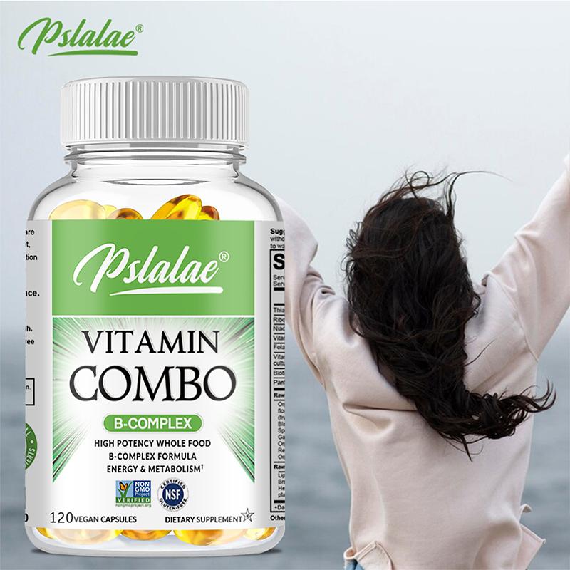 Pslalae Capsules de vitamines du complexe B, riches en vitamines B1, B3 et B6, un complément alimentaire adapté aux hommes et aux femmes.