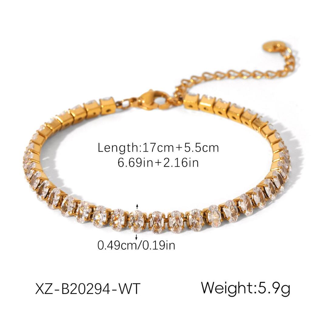 Bransoletka ze stali nierdzewnej pozłacana 18k – Klasyczny minimalistyczny styl europejski i amerykański, nieblaknąca biżuteria damska.