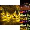 Bezaubernde Halloween LED Lichterketten mit skurrilen Kürbissen, Spinnen und Skeletten für festliche Fensterdekoration