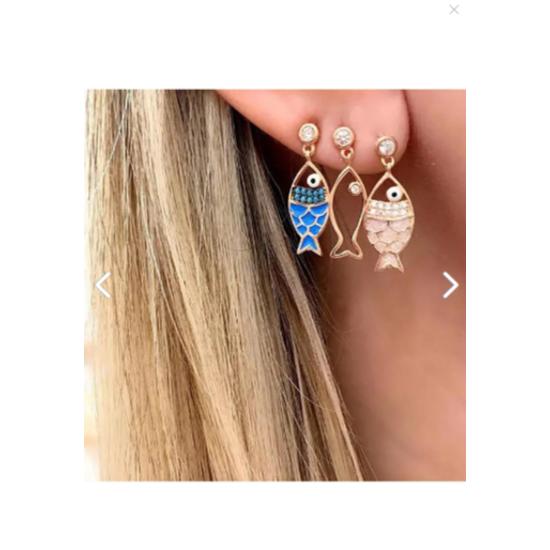 

Тройные серьги с рыбками