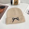 Autumn and Winter New Knitted Hat Children's Trend Versatile Cold Hat Outdoor Bow Wool Hat