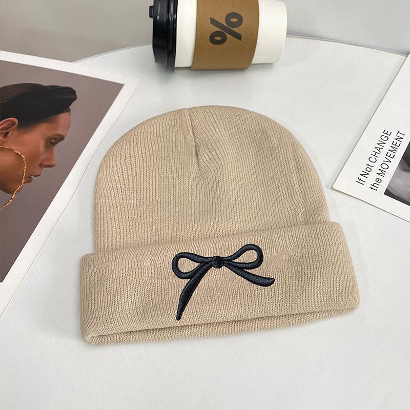 Autumn and Winter New Knitted Hat Children's Trend Versatile Cold Hat Outdoor Bow Wool Hat
