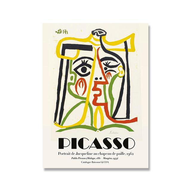 solid Wood Frame Modern Matisse Warhol Miro Abstract Wall Art Poster Print Cartoon Banana Mural Canvas Painting Kids Bed Room Home Decoration