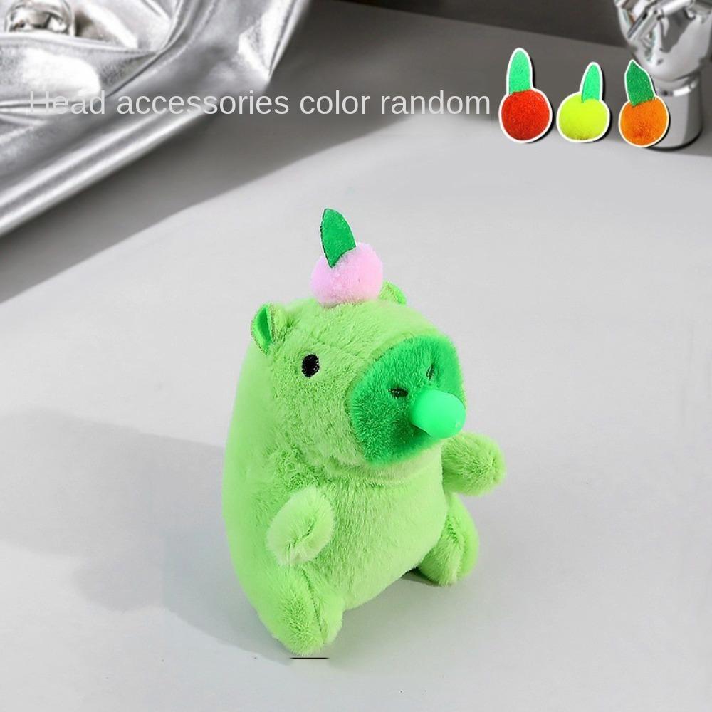 

Плюшевый брелок Капибара-редиска Мягкий кулон для школьной сумки Игрушка из мягких игрушек Подвесной аксессуар зелёный