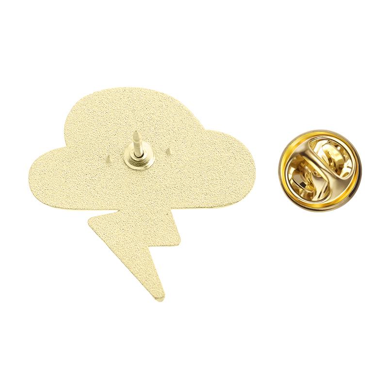 Auch dies wird vorübergehen Emaille-Anstecker Individuell Dunkle Wolken Blitz Broschen Anstecknadeln Kleidung Lustiger Schmuck Geschenk für Freunde