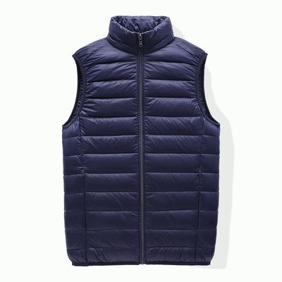 Men's Burgundy Lightweight Down Vest Stand Collar Quilted Sleeveless Warm Winter Gilet