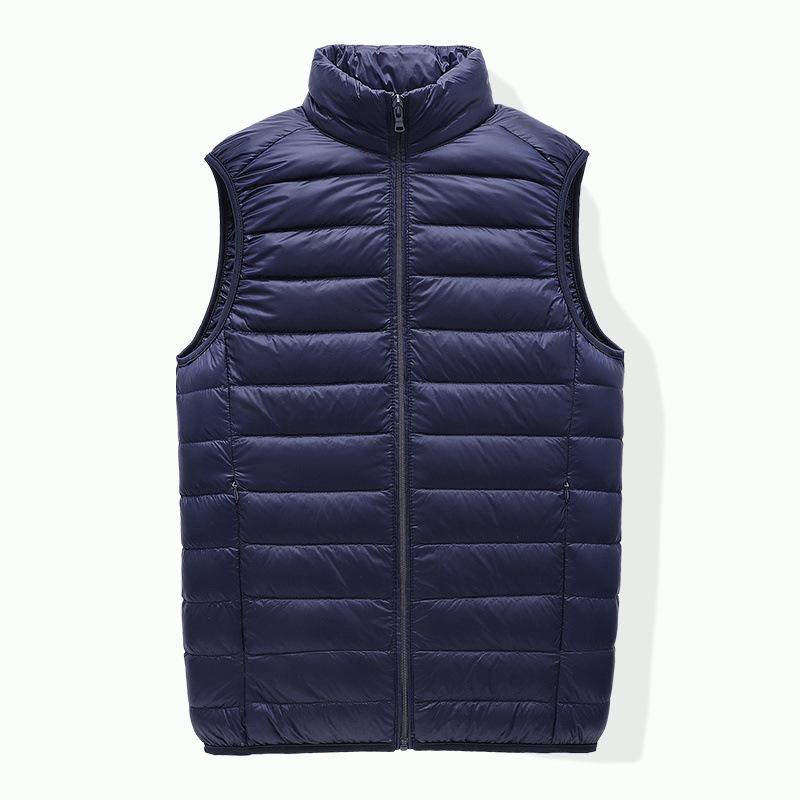 Heren Bordo Lichtgewicht Donsvest Opstaande Kraag Gekleed Mouwloos Warm Winter Gilet