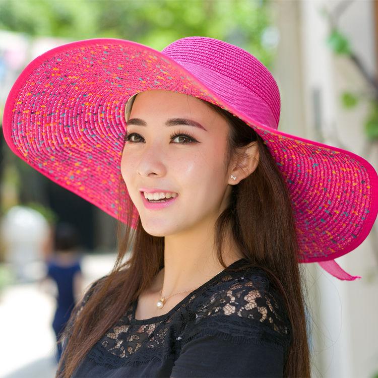 Beach Straw Hat Women Summer Beach Big Brim Sun Protection and Shade Travel Versatile Big Brimmed Cool Hat Sun Summer