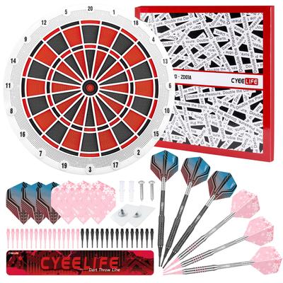 CyeeLife Soft Tip Dartboard Professional Dart Board with 6 Dart 6 Dart 30 Dart 1 Dart Throw 2 Dart Board Stands Set, Arrows, Flights, Tips, Line,