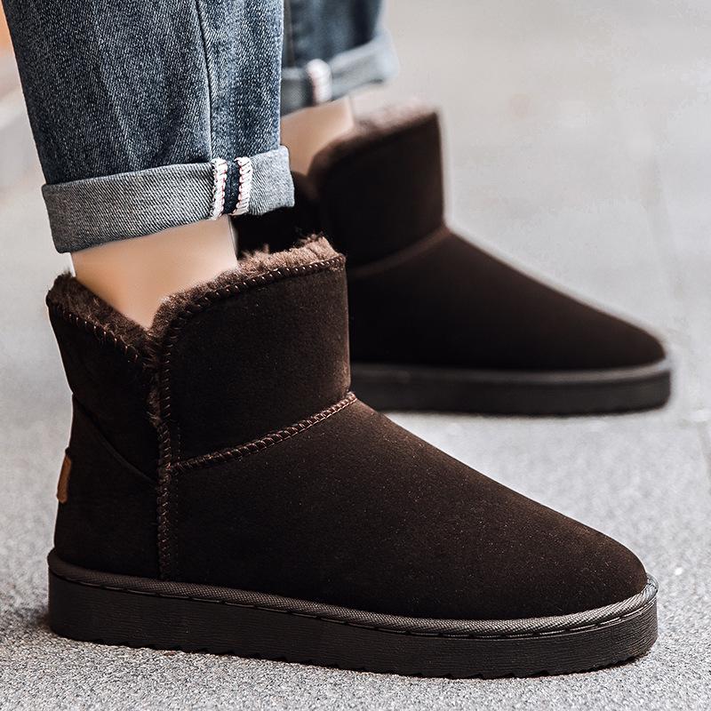 Men's Winter Cotton Snow Boots with Thick Fur Lining - Warm and Stylish Protection for Cold Weather