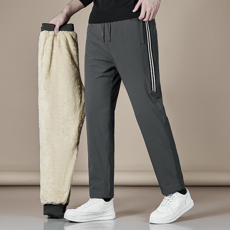 

Autumn and Winter Lambswool Trousers Men s Padded Warm Casual Sports Trousers Loose Straight Hundred Yards Cotton Trousers Man 7XL