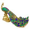 Pure Brass Unique Home Decor Item, Peacock Idol, Office Decor Length - 12 Inch