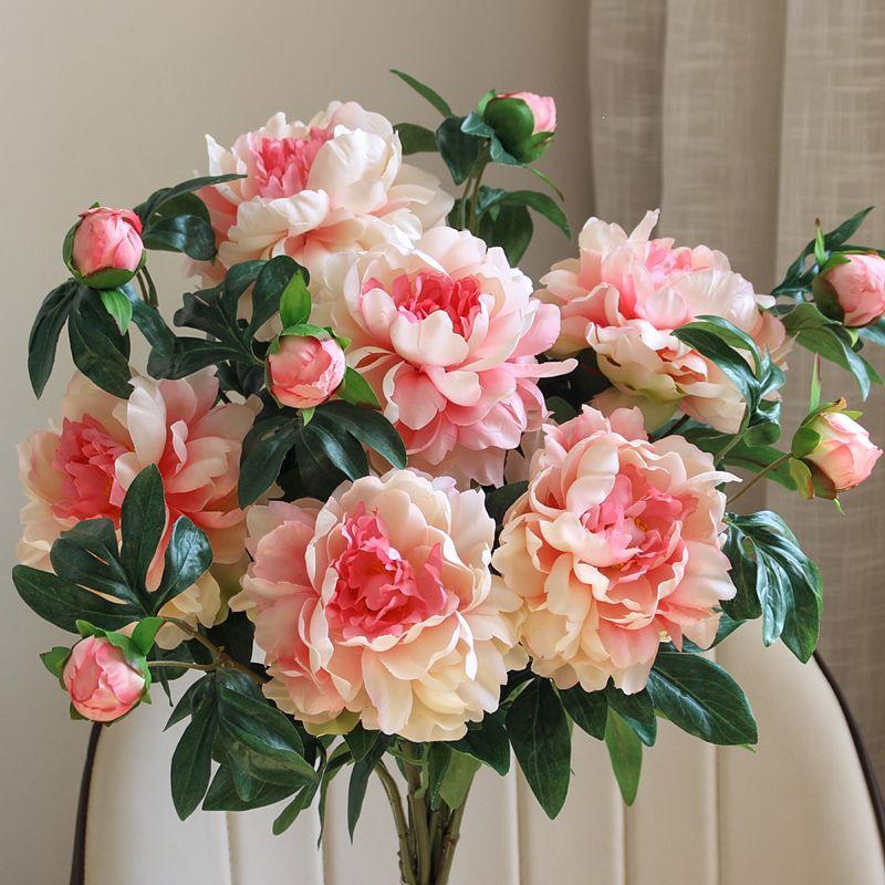 Silk Peony Bouquet - Artificial Floral Arrangement for Home Decor & Photo Props
