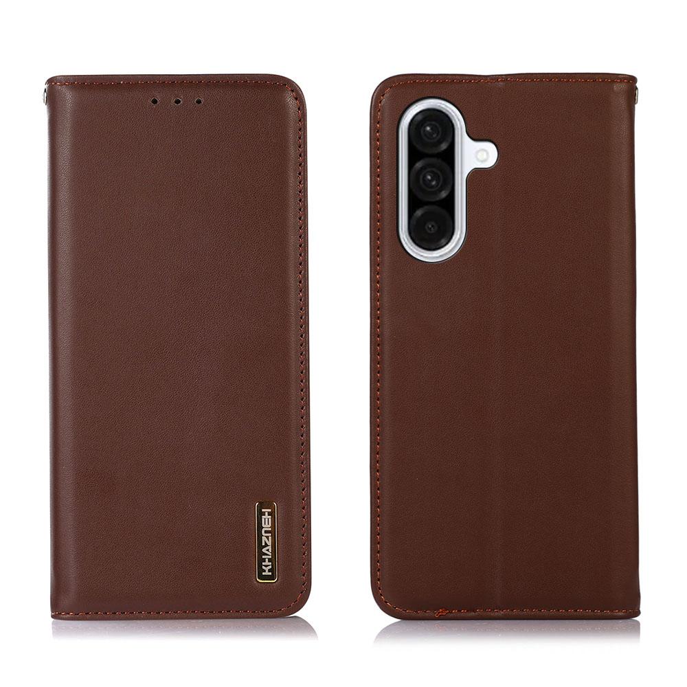 KHAZNEH For Samsung Galaxy A57 5G Case Wallet Genuine Cow Leather Phone Cover Nappa Texture