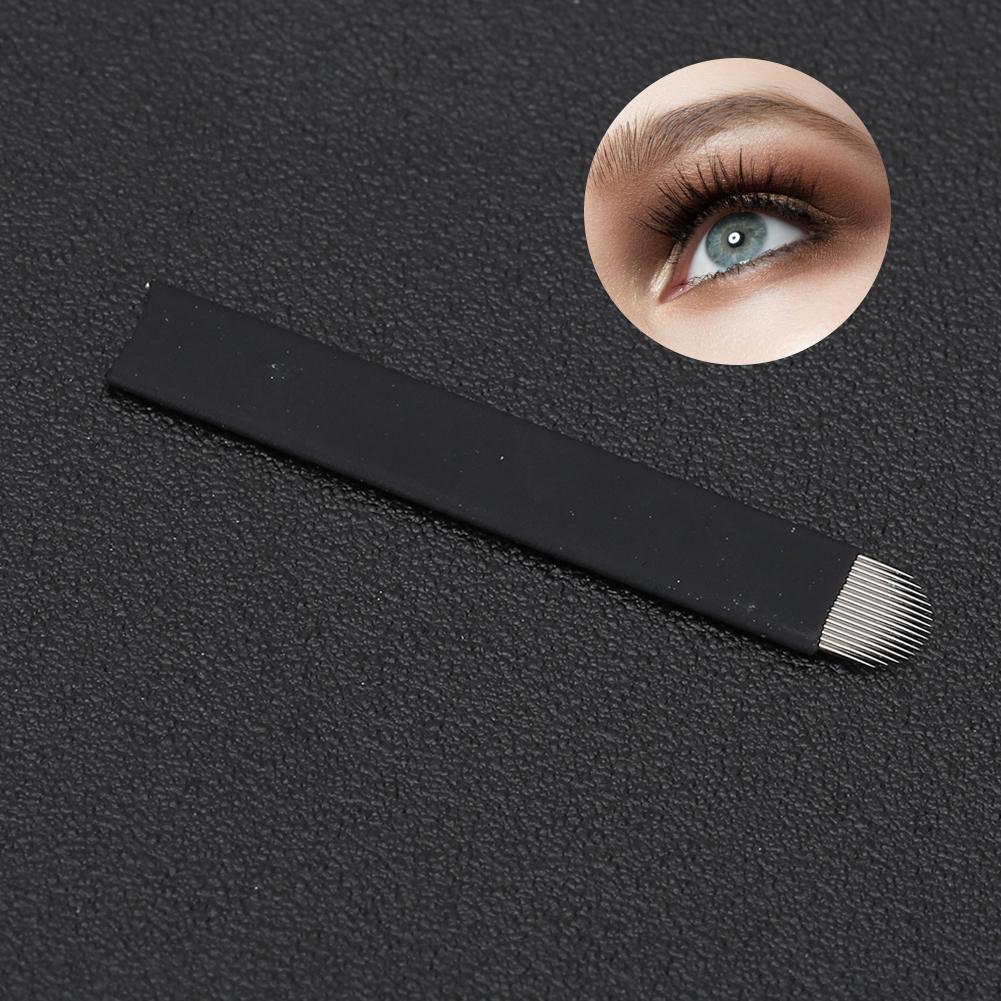 50pcs Eyebrow Microblading Needles Blade Fine Tattooing Permanent Makeup Blades 0.18mm(16‑pin )
