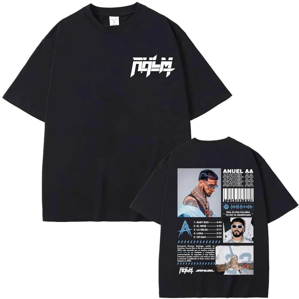 Rapper Anuel AA Rhlm 2 Real Hasta La Muerte Graphic TShirt Unisex Vintage Hip Hop Street Style Bestseller 100 Cotton TShirt