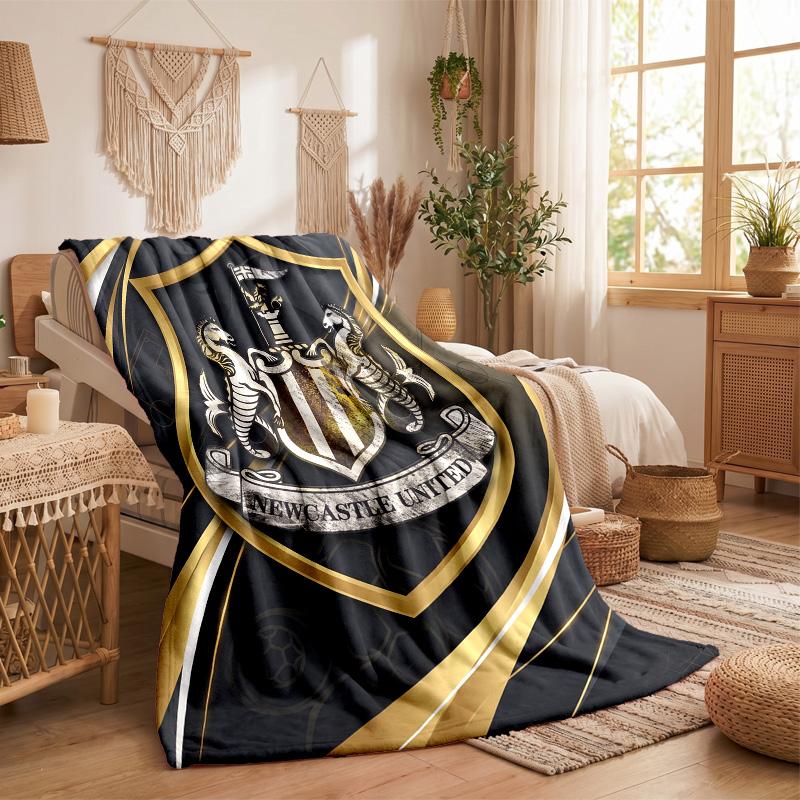 Coperta in Flanella con Stampa del Newcastle United Calcio Morbida Calda Coperta da Divano Letto per Casa Ufficio Camera da Letto