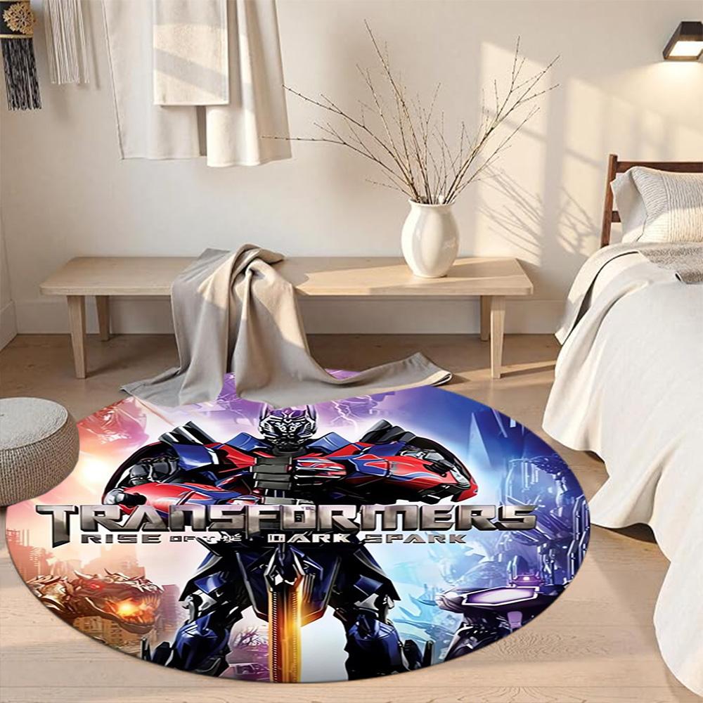 Transformers Round Carpet Suitable for Dining Room Game Room Foyer Kitchen Anti-slip Round Rug Office Home Decor