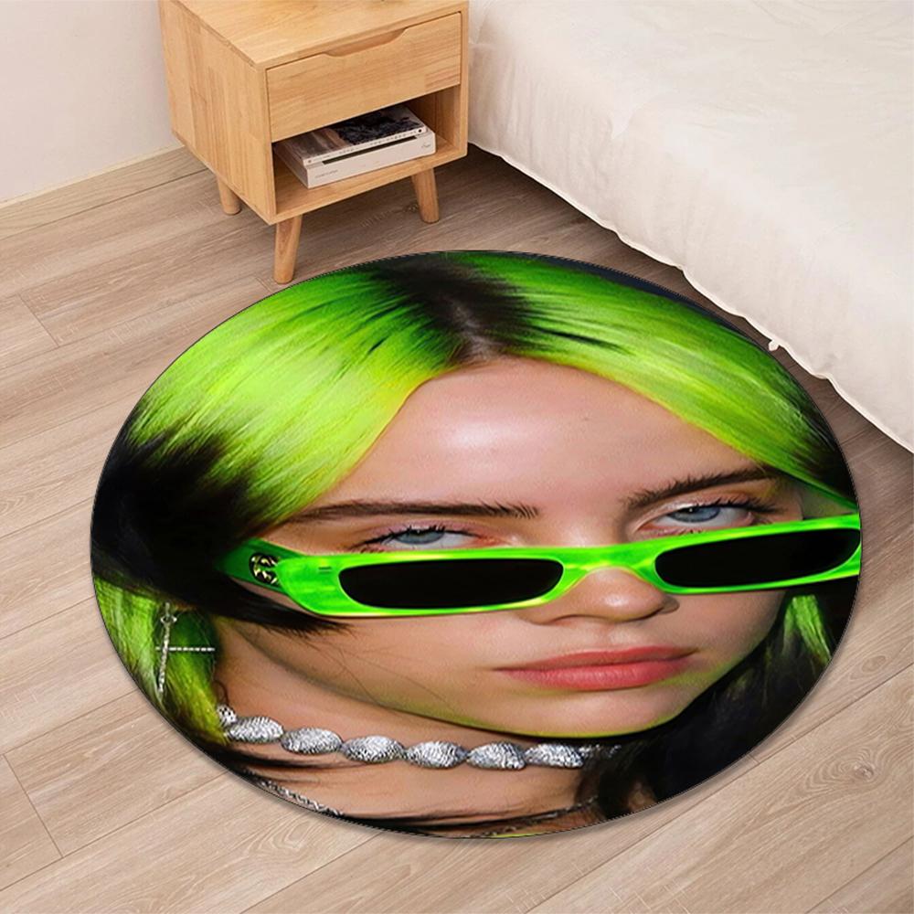 Billie Eilish Printed Round Rug Carpet Chair Rug Area Rug Entryway Doormats,for Office Chair Living Room Bedroom Kitchen Room.