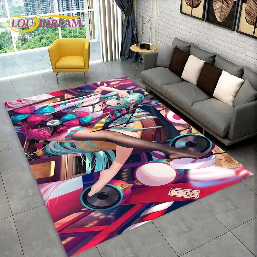 Japan Music Cartoon Characters Miku Carpet Rug for Home Living Room Bedroom Sofa Doormat Decor,kids Area Rug Non-slip Floor Mat