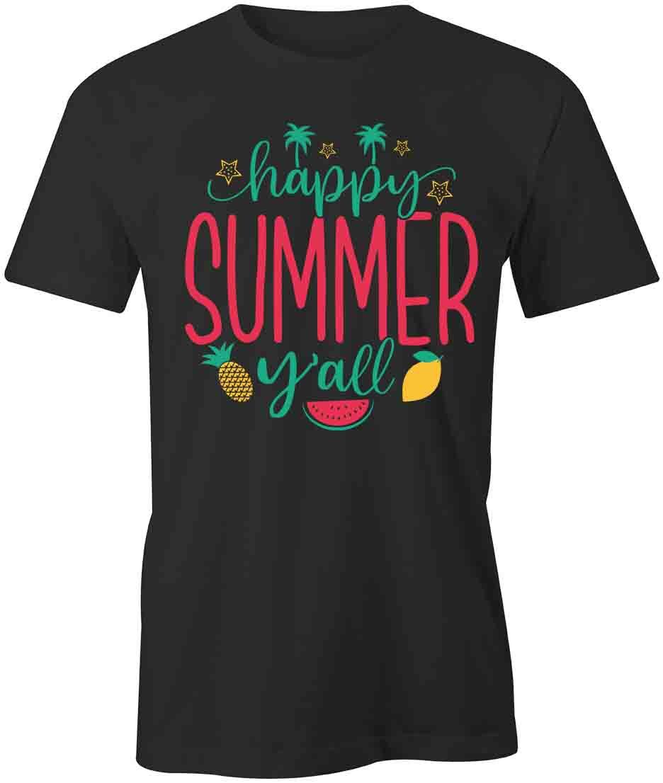HAPPY SUMMER YALL TShirt Tee Short-Sleeved Cotton CLOTHING SEASONAL S1BCA414 XXXL