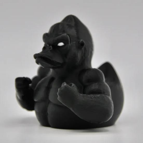 Black Gorilla Duck Figurine 3D Printed Muscle Orangutan Duck Statue Animal Sculpture Home Office Desktop Car Dashboard Decoration Ornament