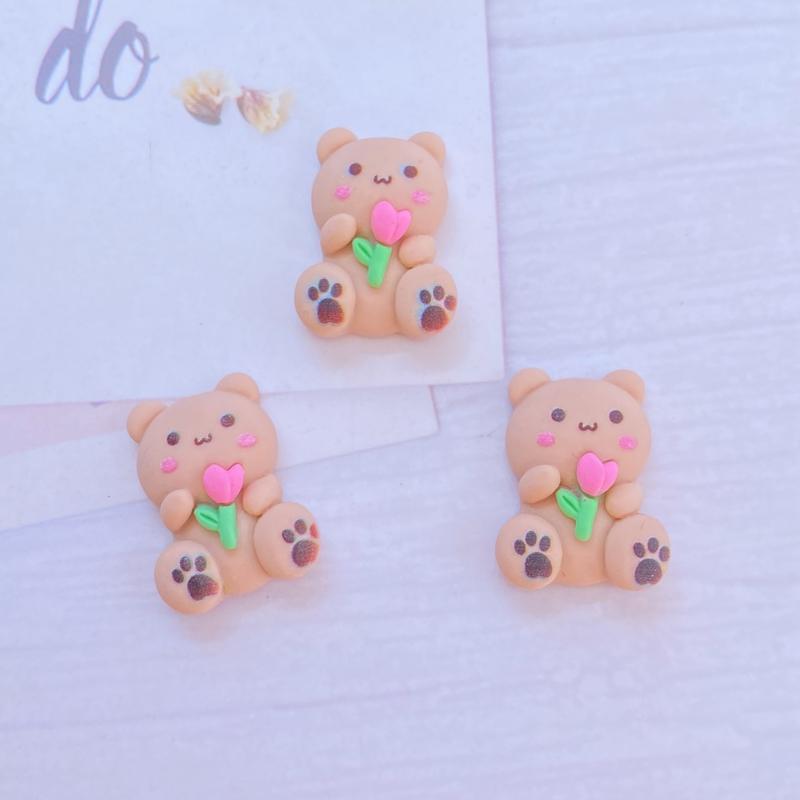 10Pcs New Mini Cute Cartoon Bear/Rabbit Series Flat back Resin Cabochons Scrapbooking DIY Jewelry Craft Decoration Accessorie