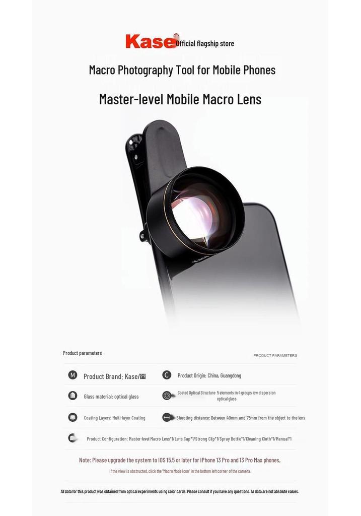 Kase Mobile Makro-Objektiv: Hochauflösende externe Linse für Apple und Huawei