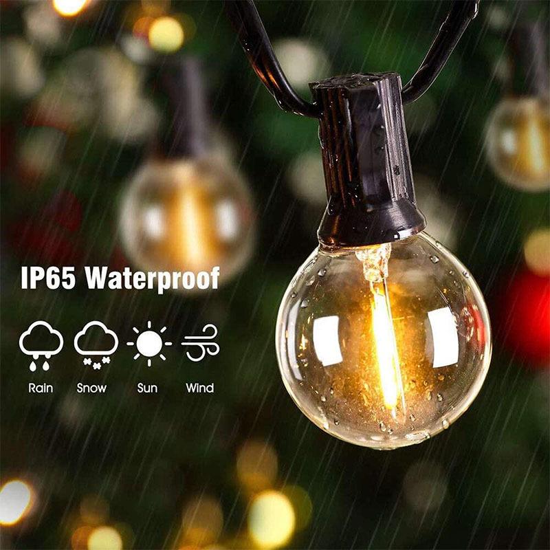New Year Solar G40 Retro String Lights for Outdoor Camping & Holiday Decor