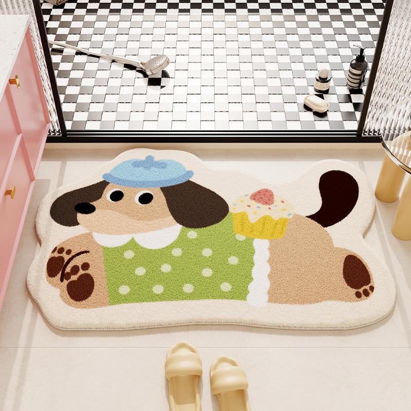 Imitation cashmere floor mat, anti slip mat, absorbent bathroom floor mat, dirt resistant and easy to maintain foot mat