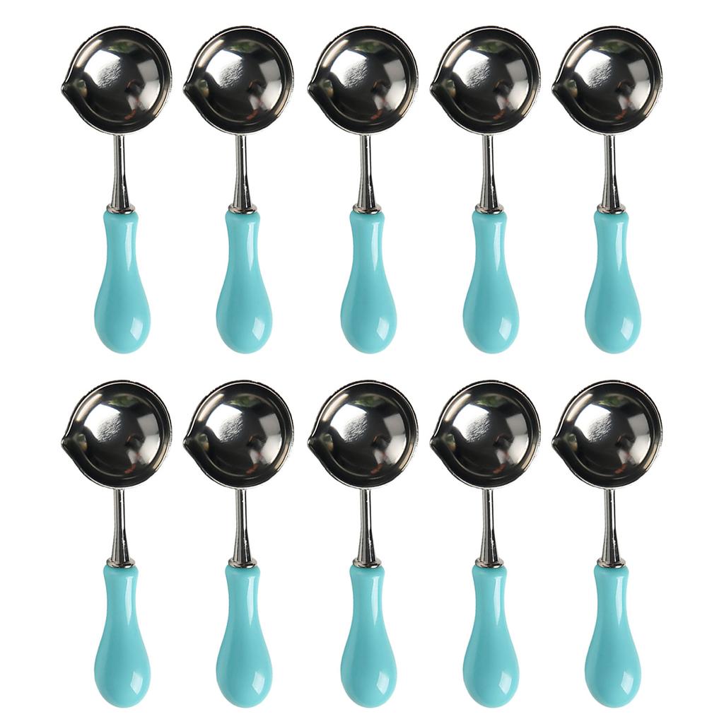 10 Pcs/Set Wax Seal Spoon Wax Sealing Melting Spoon Craft Supplies for Wax Seal Stamp Envelope Invitations Scrapbooking