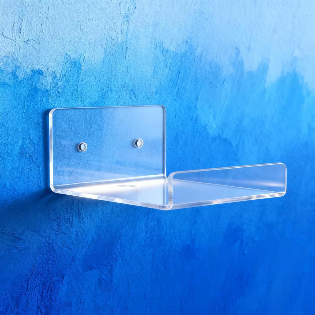 Acrylic Floating Shelves For Wall 3 Pieces Photo Frame Organizer Wall Mounted Book Shelf For Renters Designers Students Office