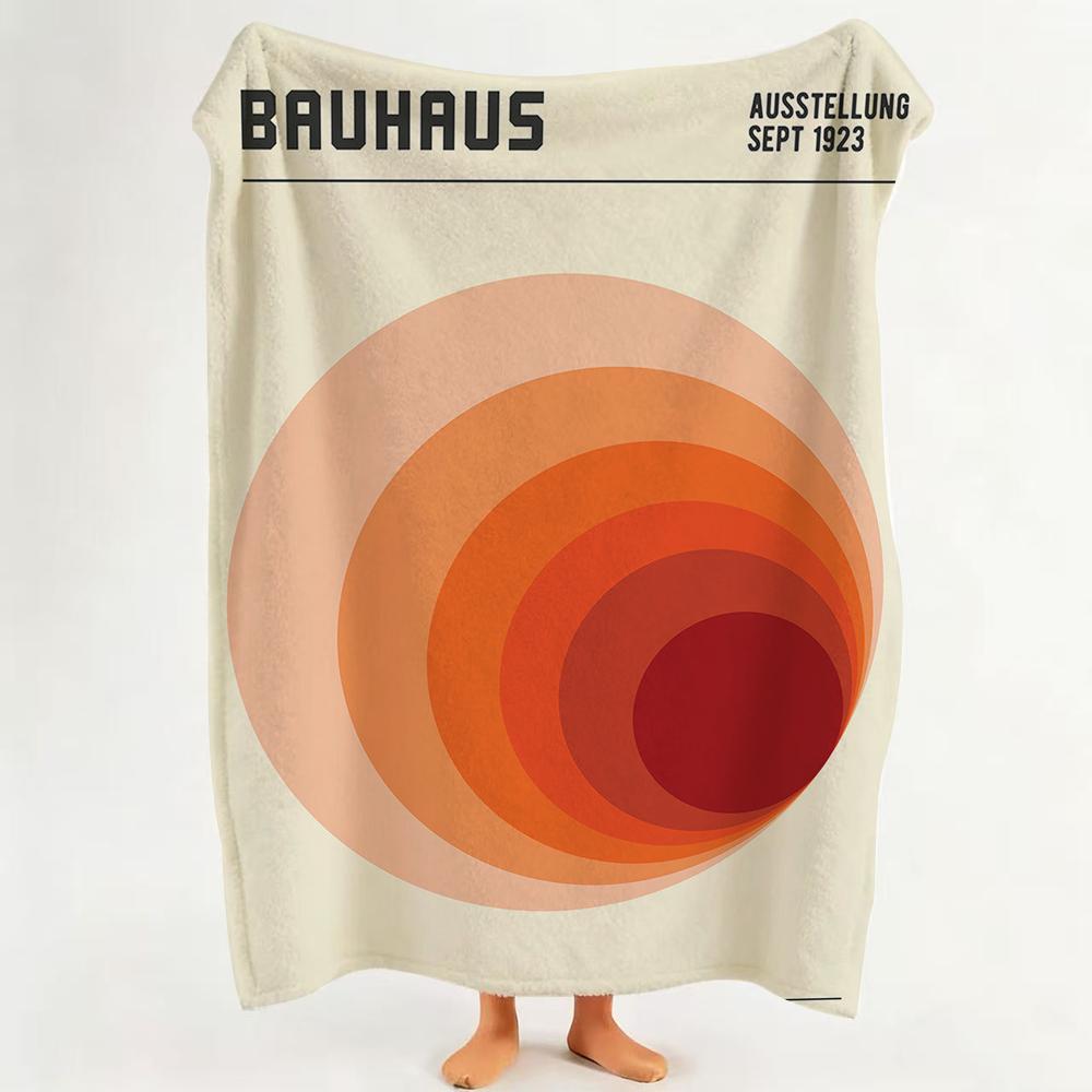 Coperta in Flanella Stile Bauhaus Adatta per Divano Soggiorno Camera da Letto
