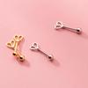 earrings silver 925 Silver925 Compatible with metal allergies arrow heart screw type Smaller small inconspicuous delicate simple Modest pink gold