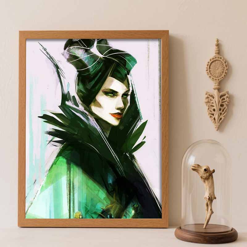 Disney Diamond Painting Kit Maleficent 5D Diamond Art Home Decor Creative Handmade Gift Round 20x30cm