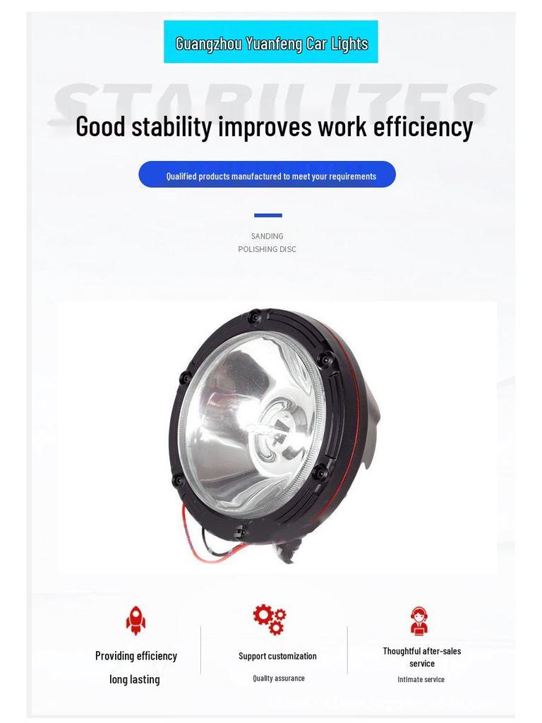 6" HID Xenon Driving Light, 12V-75W, ABS Shell Truck Headlight Guard