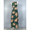 Export Single Lu Home Stand Collar Refined Stylish and Versatile Unique Exquisite Print Banquet Party Elegant Retro Dress