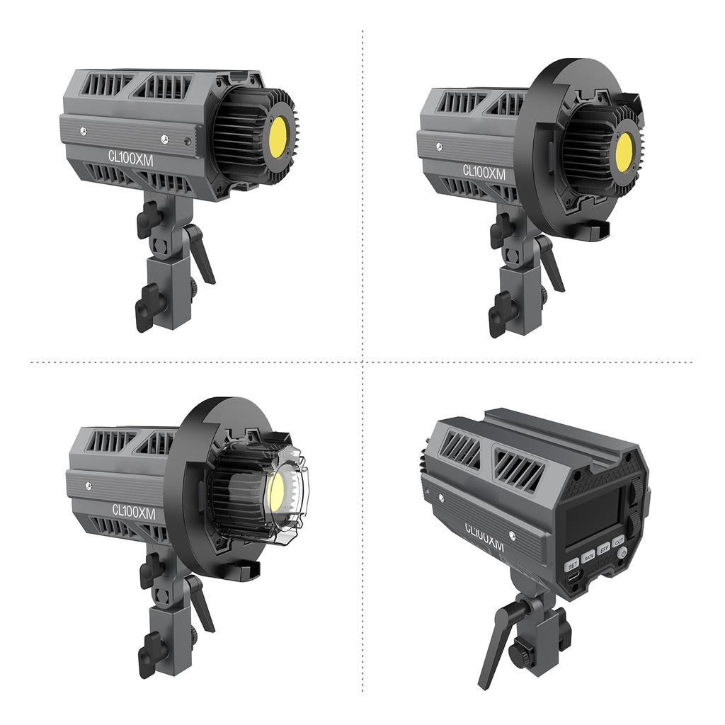 COLBOR CL100XM Studio COB Photography Light 110W LED Video Light 5600K CRI97+ Dimmable 7 Lighting Effects APP Control with Mount Reflector Carr