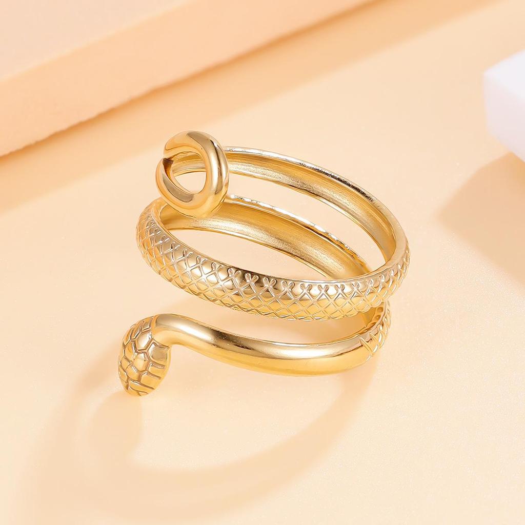 Personalized Stainless Steel Retro Snake Ring - Punk Boyfriend Style
