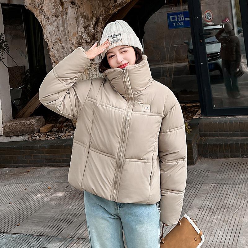 

Куртка женская хлопковая короткая с пушистым воротником, новая зимняя свободная маленькая утолщенная куртка 2025 XXL