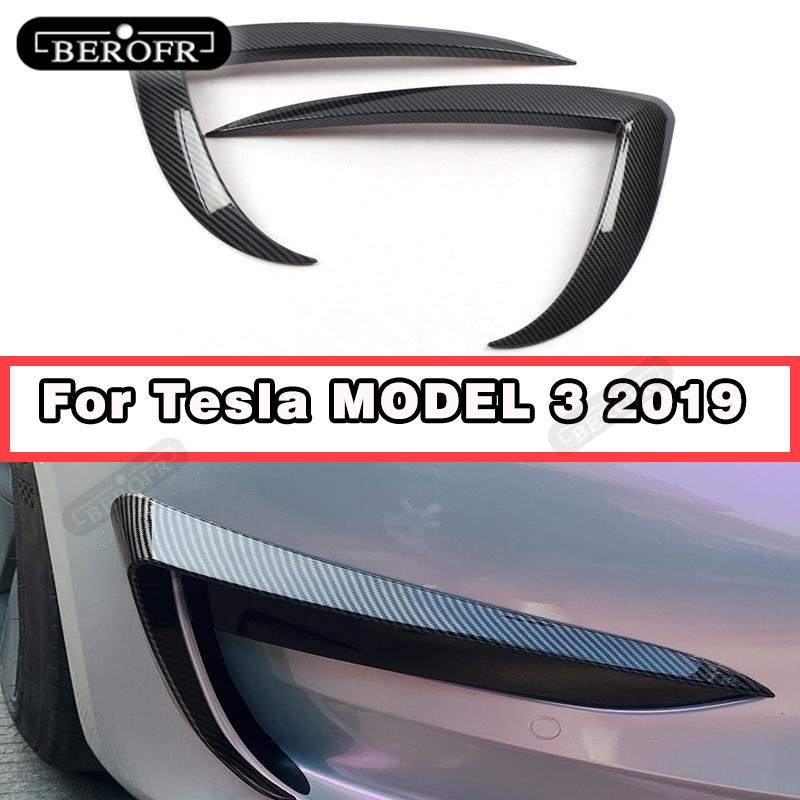 Car Front Bumper Splitter ABS Bright Black Front Bumper Lip Wind Knife ReplacementFor Tesla MODEL 3 Front Bumper Wind Knife